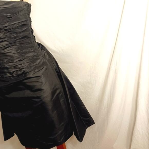 Rickie Freeman for Teri Jon Formal Mini Dress Sz 2 BLACK SILK Strapless Wedding - Picture 7 of 15